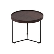 COUCHTISCH in Holz, Metall 50/43 cm - Schwarz/Braun, Design, Holz/Metall (50/43cm) - Natuzzi