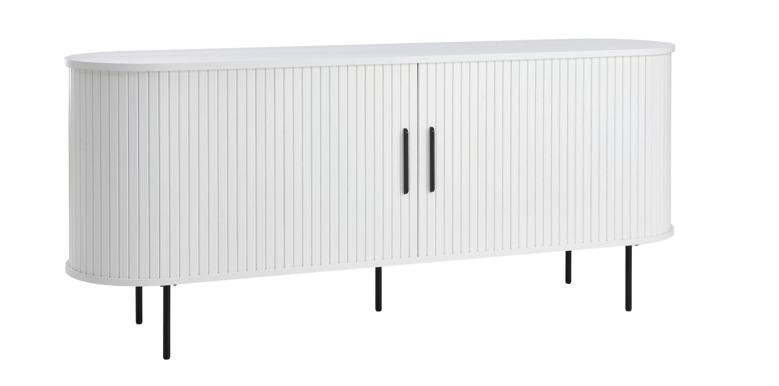 SIDEBOARD Weiß  180/76/45 cm  - Schwarz/Weiß, Trend, Holzwerkstoff/Metall (180/76/45cm) - home24