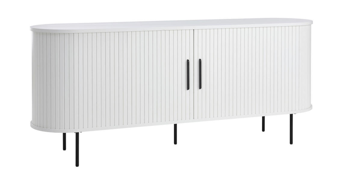 SIDEBOARD Weiß  180/76/45 cm  - Schwarz/Weiß, Trend, Holzwerkstoff/Metall (180/76/45cm) - home24