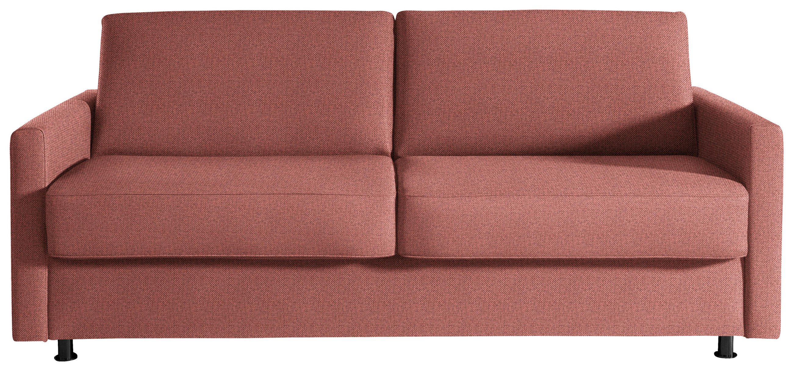 SCHLAFSOFA  in Flachgewebe Lachsfarben  - Schwarz/Lachsfarben, KONVENTIONELL, Textil/Metall (207/88/101cm) - Bali