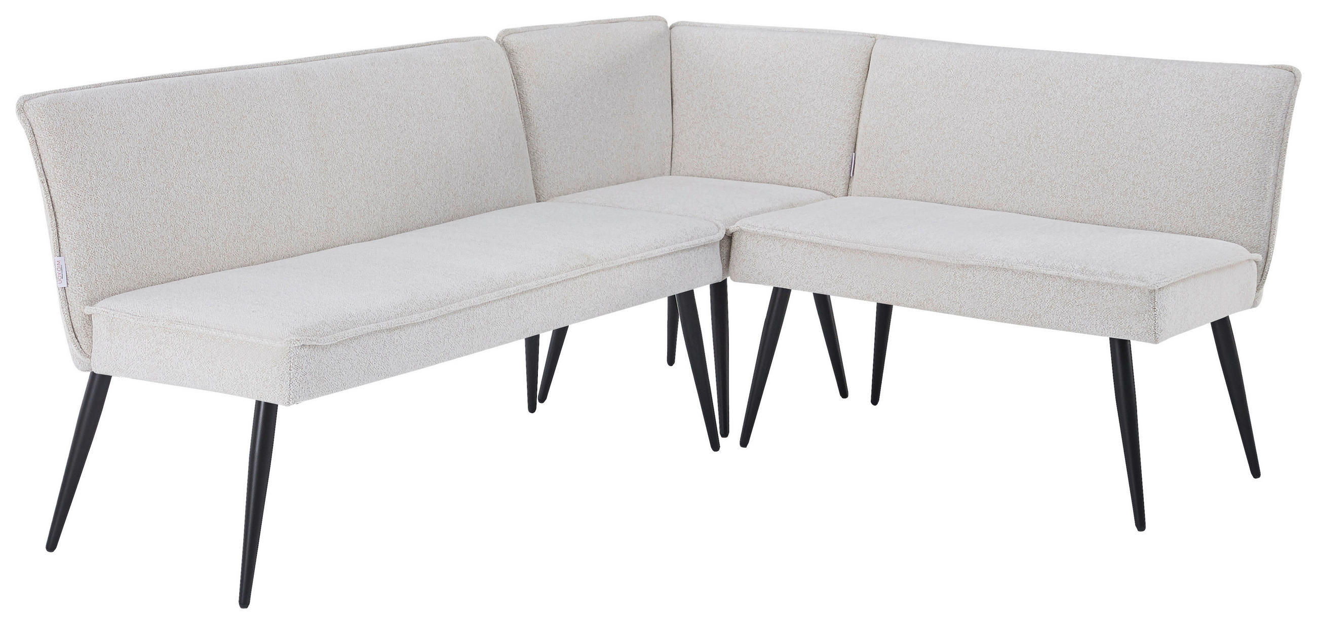 ECKBANK 195/157 cm in Beige - Beige/Schwarz, LIFESTYLE, Textil/Metall (195/157cm) - MID.YOU