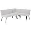 ECKBANK 195/157 cm  in Beige  - Beige/Schwarz, LIFESTYLE, Textil/Metall (195/157cm) - MID.YOU