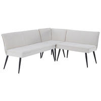 ECKBANK 195/157 cm  in Beige  - Beige/Schwarz, LIFESTYLE, Textil/Metall (195/157cm) - MID.YOU
