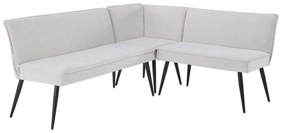 ECKBANK in Metall, Textil Beige  - Beige/Schwarz, Lifestyle, Textil/Metall (195/157cm) - MID.YOU