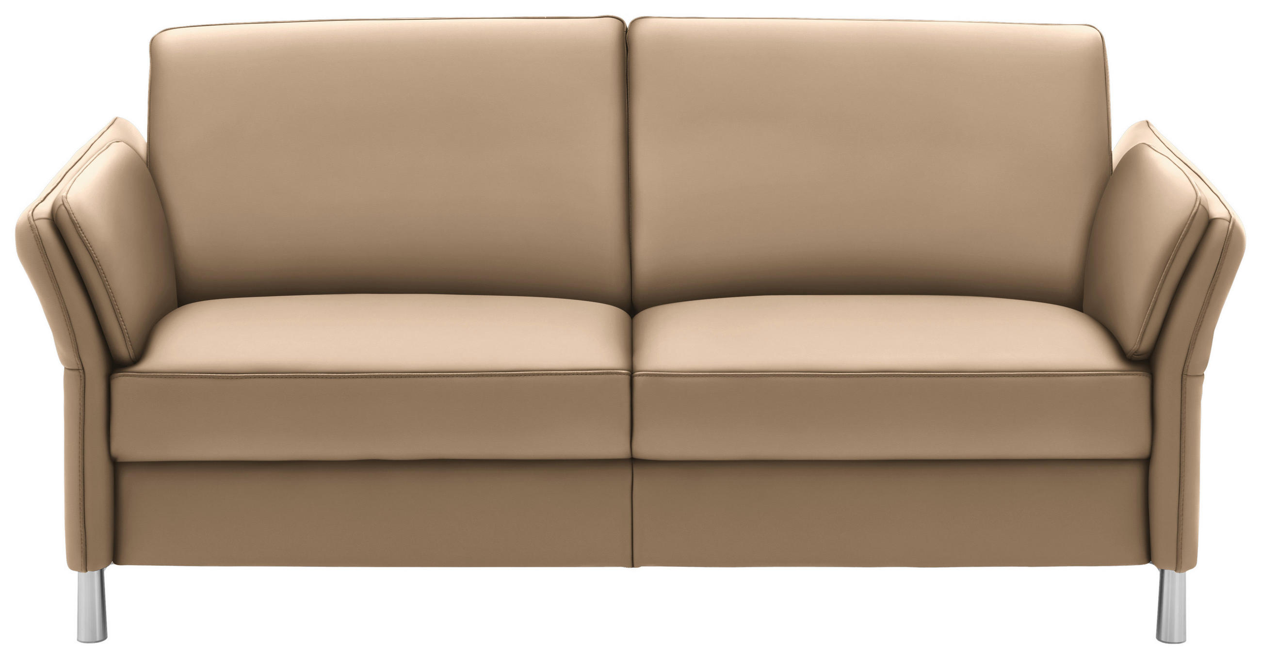 3-SITZER-SOFA Echtleder Beige  - Beige/Alufarben, Design, Leder/Metall (190/82/99cm) - Dieter Knoll