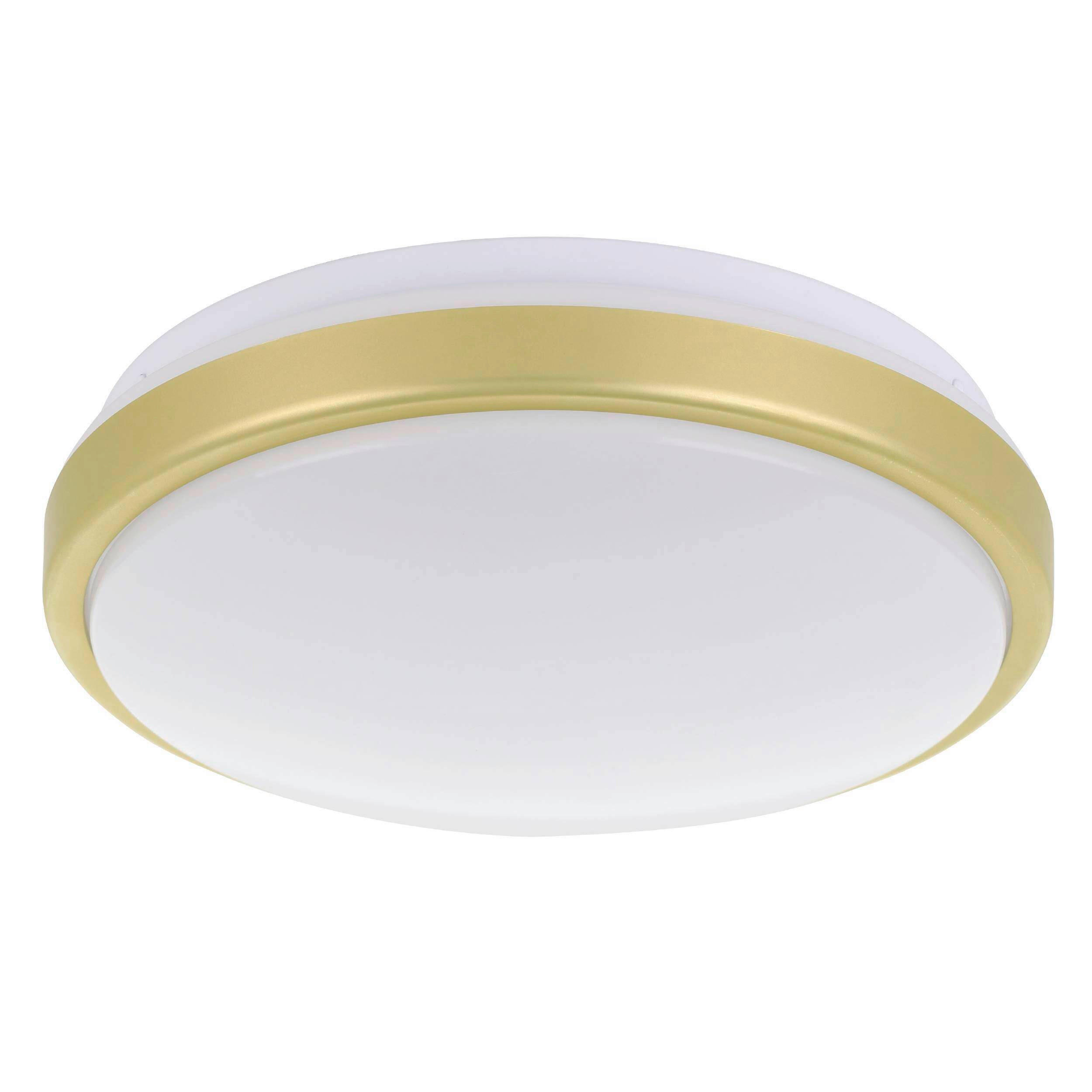 DECKENLEUCHTE 24,5/9 cm   - Messingfarben/Weiß, Basics, Kunststoff/Metall (24,5/9cm) - Eglo
