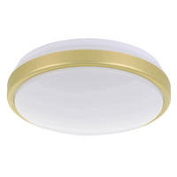 DECKENLEUCHTE 15,6 W  24,5/9 cm    - Weiss/Messingfarben, Basics, Kunststoff/Metall (24,5/9cm) - Eglo