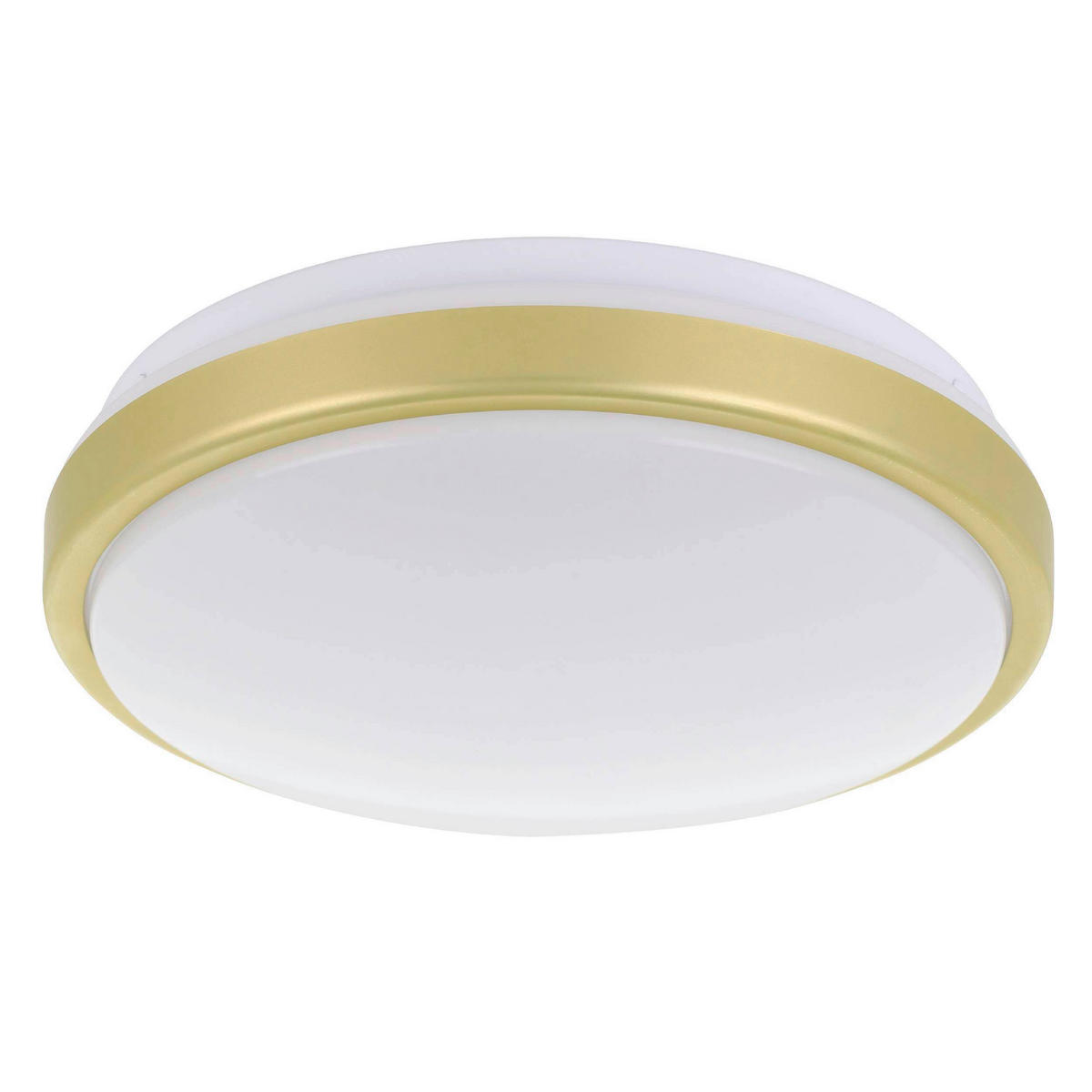 DECKENLEUCHTE 15,6 W  24,5/9 cm    - Weiss/Messingfarben, Basics, Kunststoff/Metall (24,5/9cm) - Eglo