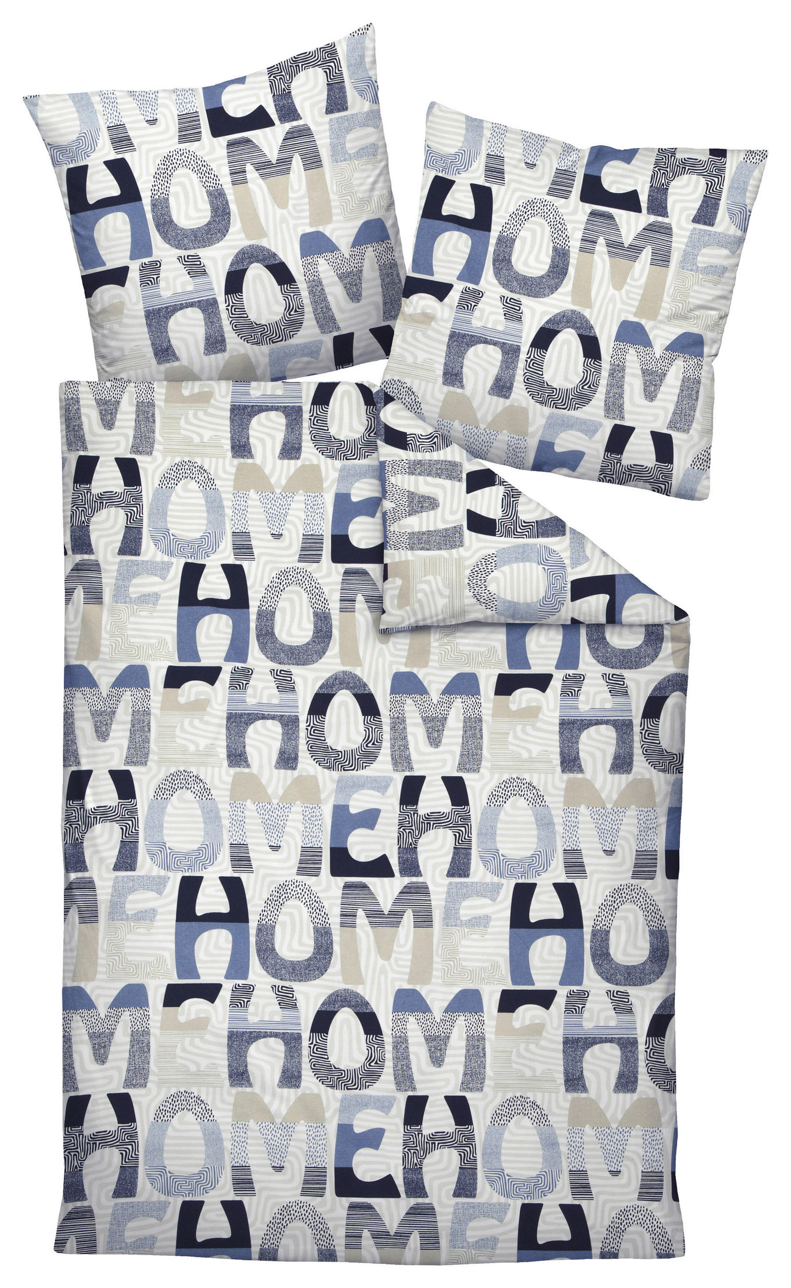 BETTWÄSCHE Makosatin 155/220 cm  - Blau, Basics, Textil (155/220cm) - Janine