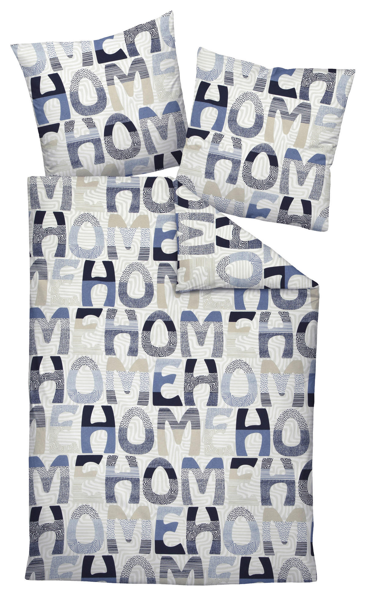 BETTWÄSCHE Makosatin 155/220 cm  - Blau, Basics, Textil (155/220cm) - Janine