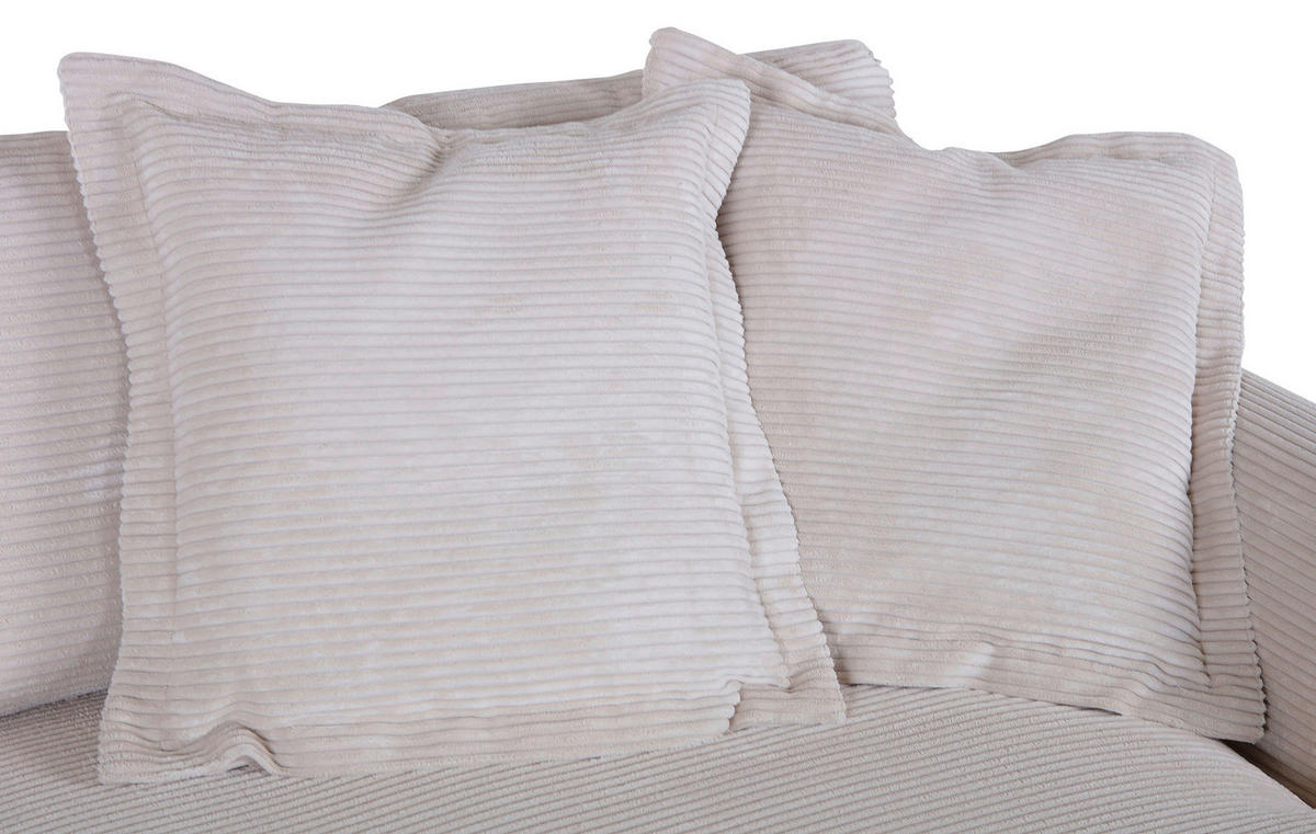 ECKSOFA Beige Cord  - Beige/Naturfarben, ROMANTIK / LANDHAUS, Holz/Textil (270/140cm) - Landscape