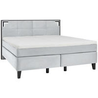 BOXSPRINGBETT 180/200 cm  in Mintgrau  - Mintgrau/Schwarz, Design, Holz/Textil (180/200cm) - Hom`in