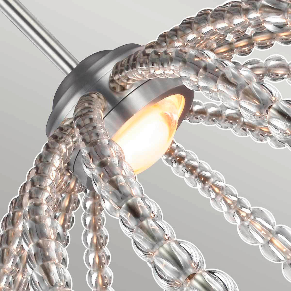 HÄNGELEUCHTE 50.9/73 cm    - Nickelfarben, Design, Glas/Metall (50.9/73cm) - Elstead Lighting