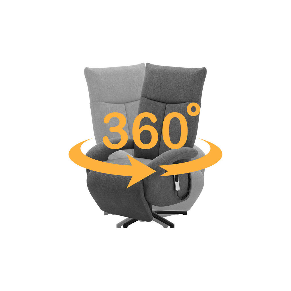 Thumbnail - Sit & More Sessel, Hellgrau, Textil, 74x112x82 cm, Goldenes M, Oeko-Tex® Standard 100, Made in Europe, DGM-Klimapakt, Si...