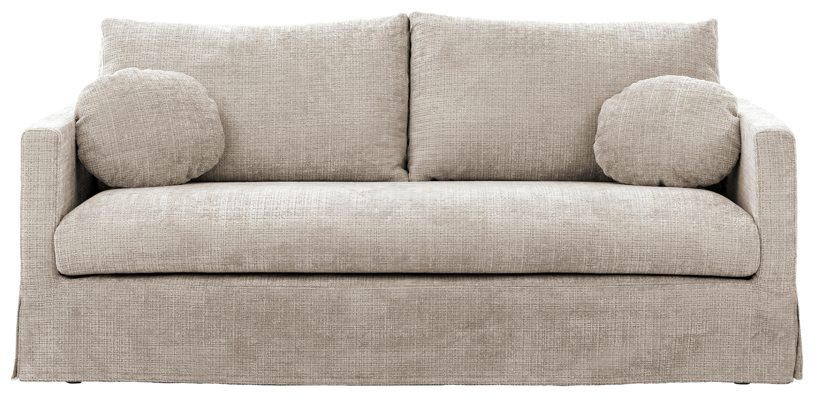 3-SITZER-HUSSENSOFA PAPHOS Chenille Beige  - Beige/Schwarz, Design, Kunststoff/Textil (195/89/95cm) - P & B