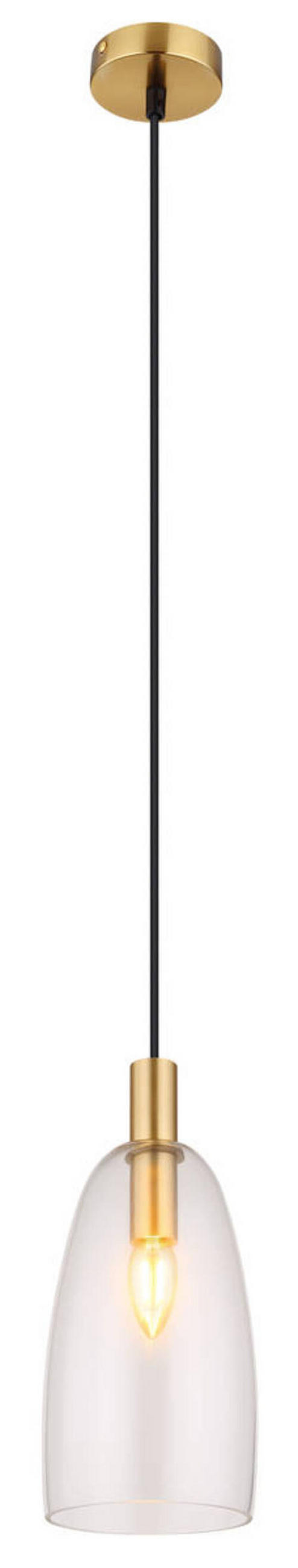 HÄNGLAMPA 14/120 cm  - mässingsfärgad, Klassisk, metall/glas (14/120cm) - Globo