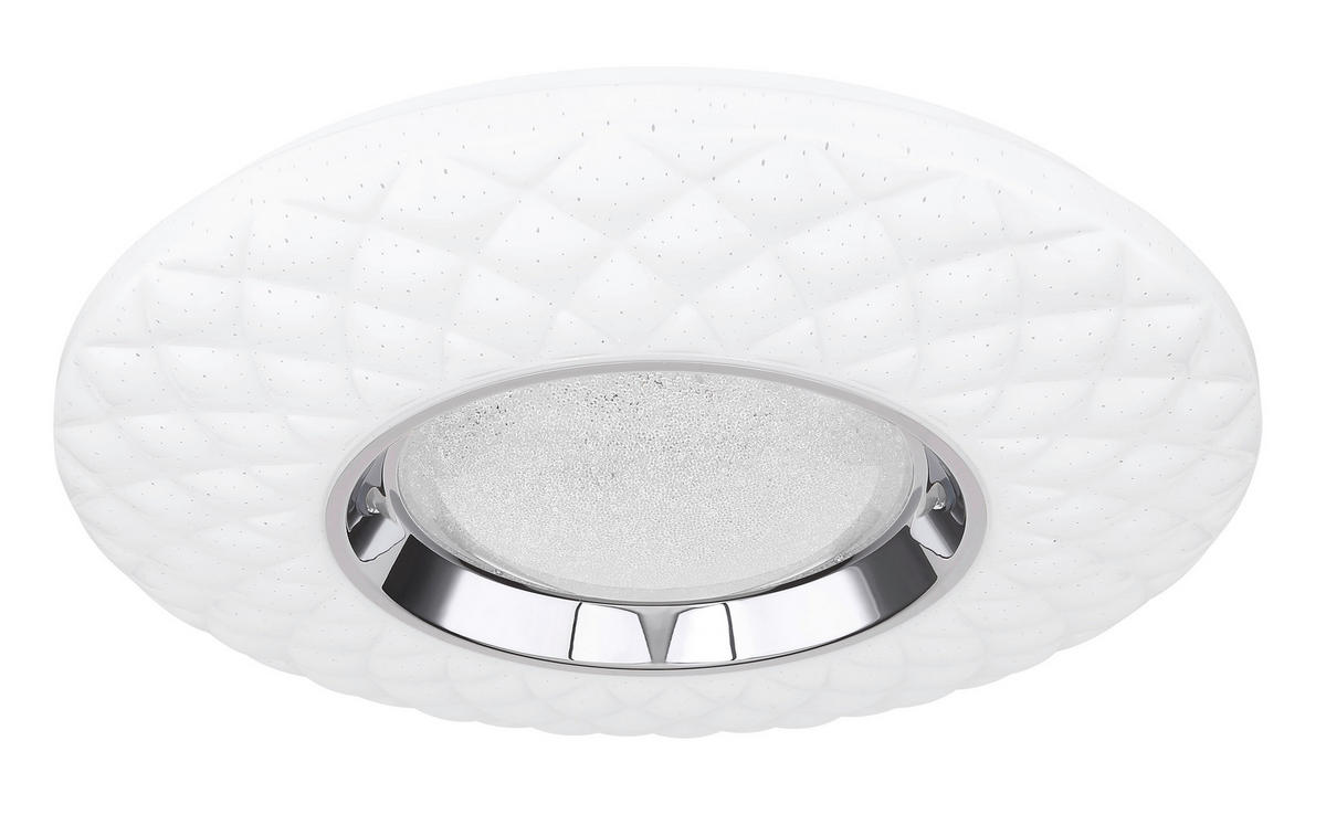 LED MENNYEZETI LÁMPA - opál/fehér, Design, műanyag/fém (49/6,8cm)