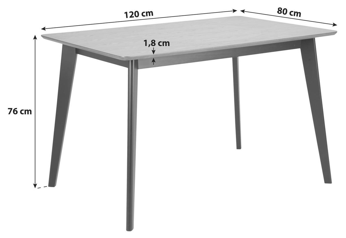 JEDILNA MIZA, črna, barve hrasta  - črna/barve hrasta, Konvencionalno, leseni material (120/80/76cm) - Carryhome