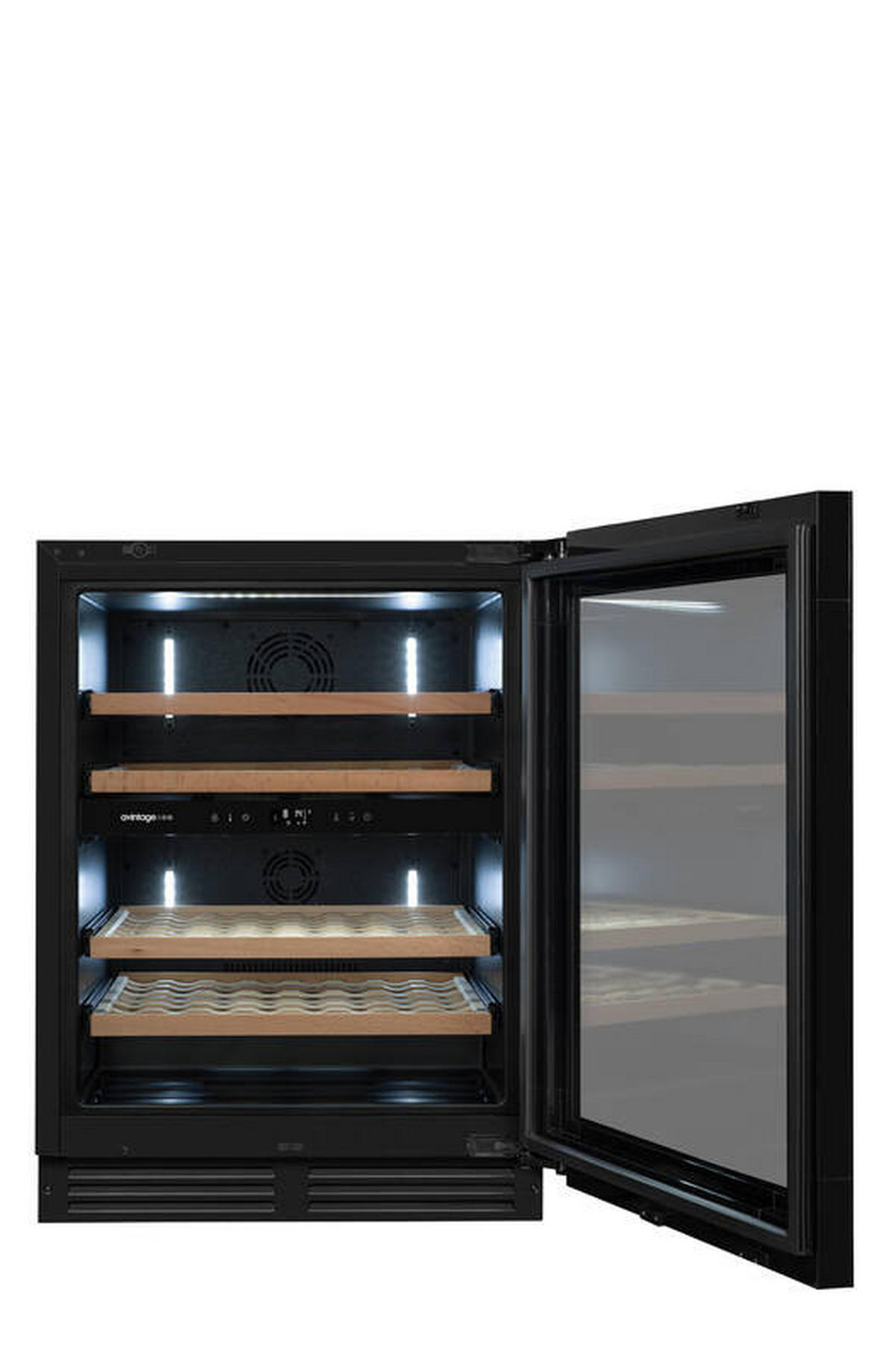WEINKÜHLSCHRANK AVU50PLATINUM  - Schwarz, Basics, Glas/Holz (59,5/81,7/57,0cm)