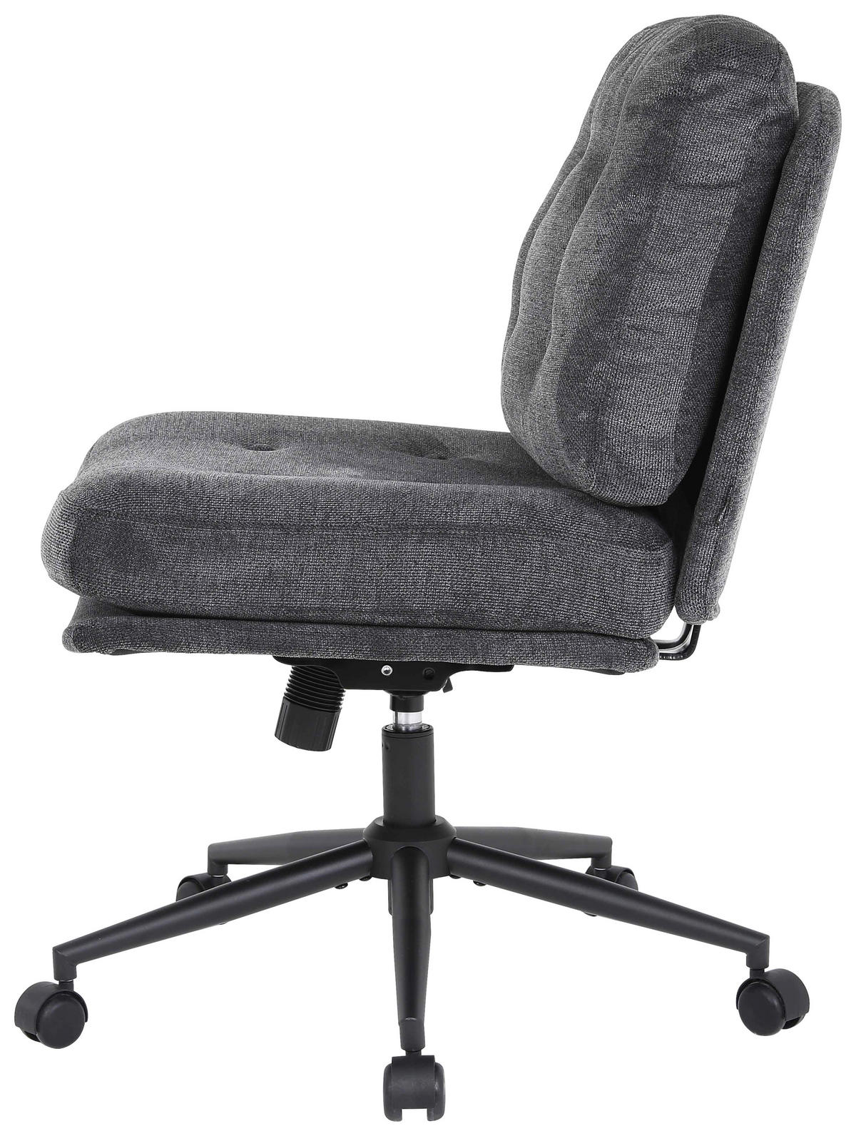 DREHSTUHL  in Mikrofaser Grau  - Schwarz/Grau, MODERN, Holz/Kunststoff (66/90/98/76cm) - MID.YOU