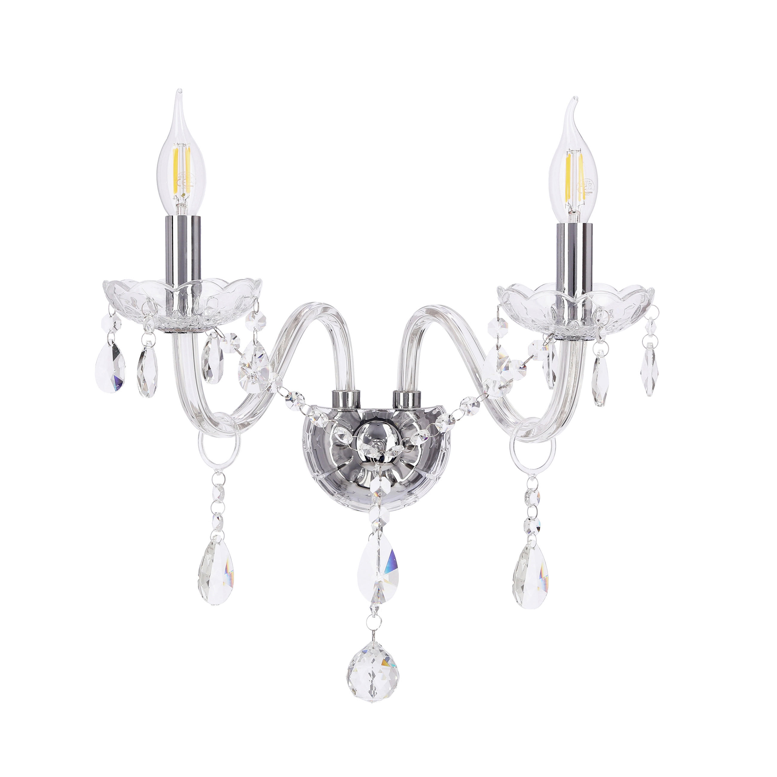 VÄGGLAMPA Cristallo 21/38/37 cm   - transparent, Klassisk (21/38/37cm)