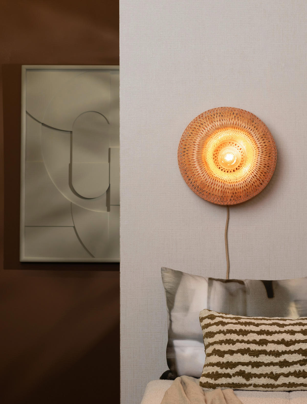VÄGGLAMPA Good & Mojo 35/15 cm   - naturfärgad, Basics, naturmaterial (35/15cm) - Good & Mojo