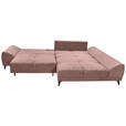 ECKSOFA in Webstoff Hellrosa  - Hellrosa/Schwarz, KONVENTIONELL, Kunststoff/Textil (310/185cm) - Carryhome