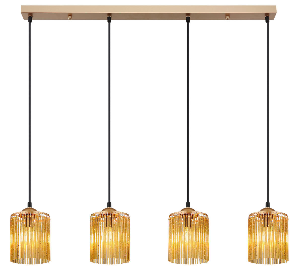 HÄNGELEUCHTE LEEDS 87/12/133 cm   - Goldfarben/Schwarz, Design, Kunststoff/Metall (87/12/133cm)