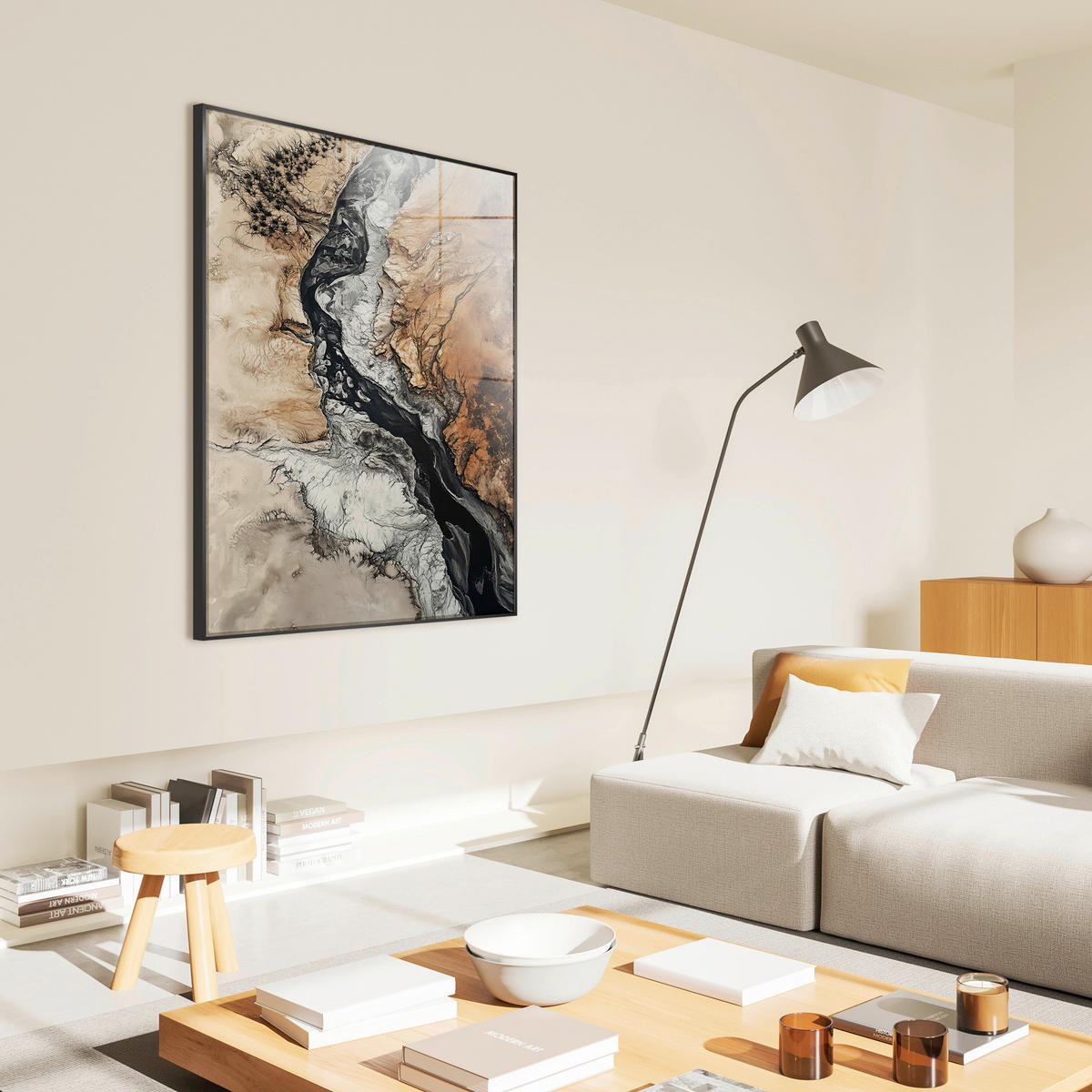 GLASBILD 80/120 cm  - Multicolor, Basics, Glas/Holz (80/120cm)