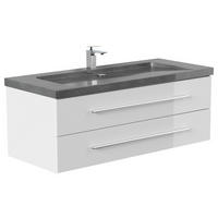 WASCHTISCHKOMBI 130 cm  - Weiß Hochglanz, Basics, Holzwerkstoff/Stein (130cm) - MID.YOU