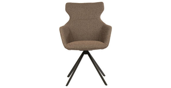 ARMLEHNSTUHL  in Flachgewebe  - Schwarz/Braun, Design, Textil/Metall (65/91/63cm) - Dieter Knoll