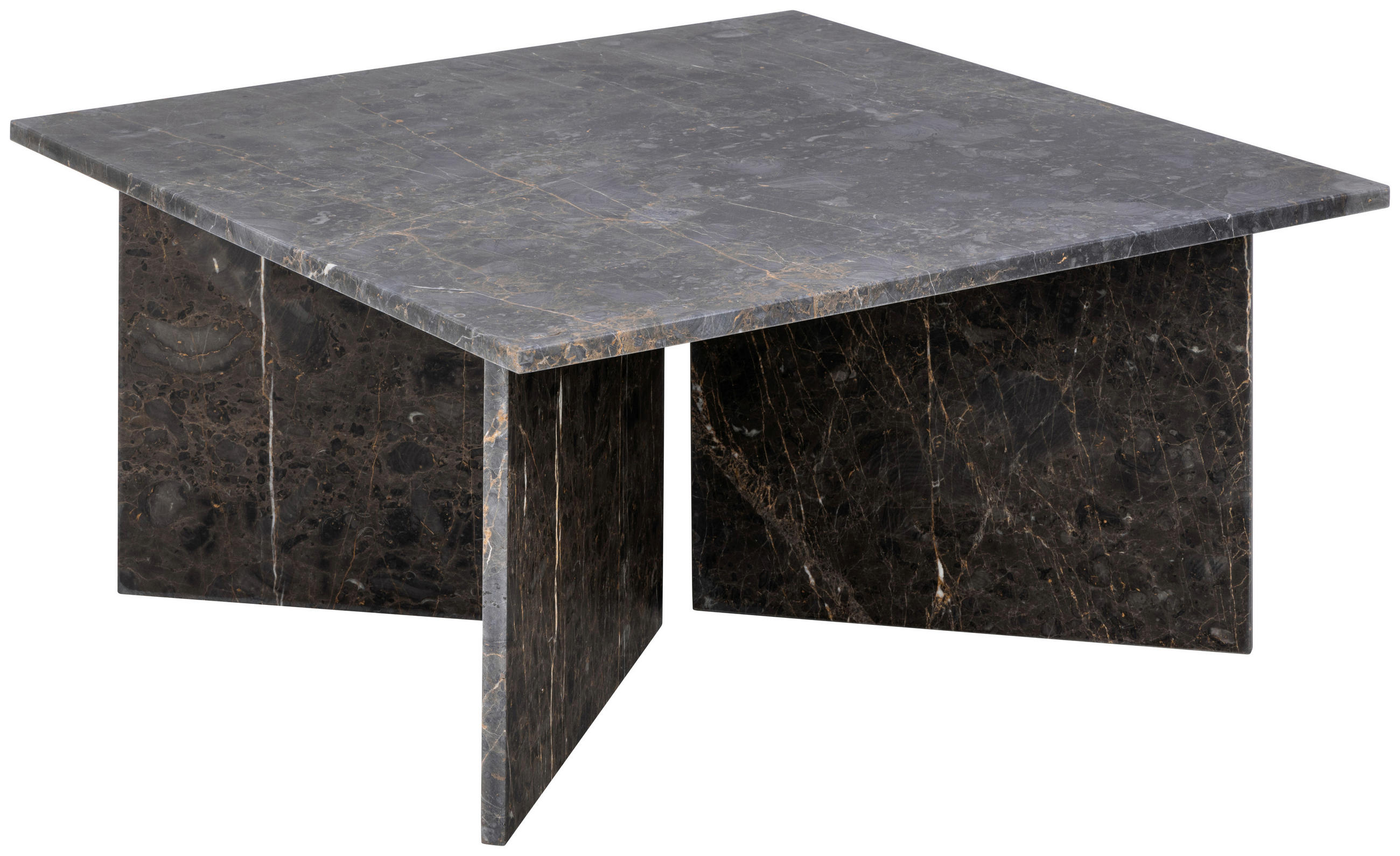 SOFFBORD i sten 90/90/42 cm - brun/svart, Design, sten (90/90/42cm) - Livetastic