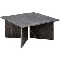 COUCHTISCH in Stein 90/90/42 cm  - Schwarz/Braun, Design, Stein (90/90/42cm) - Livetastic