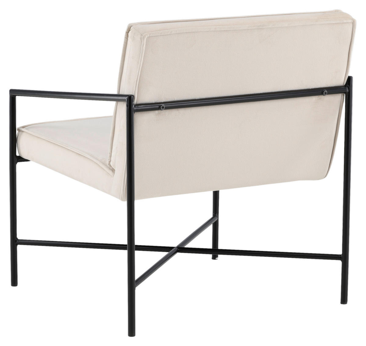SESSEL in Samt Schwarz, Beige  - Beige/Schwarz, Design, Textil/Metall (66/78/65cm) - Livetastic