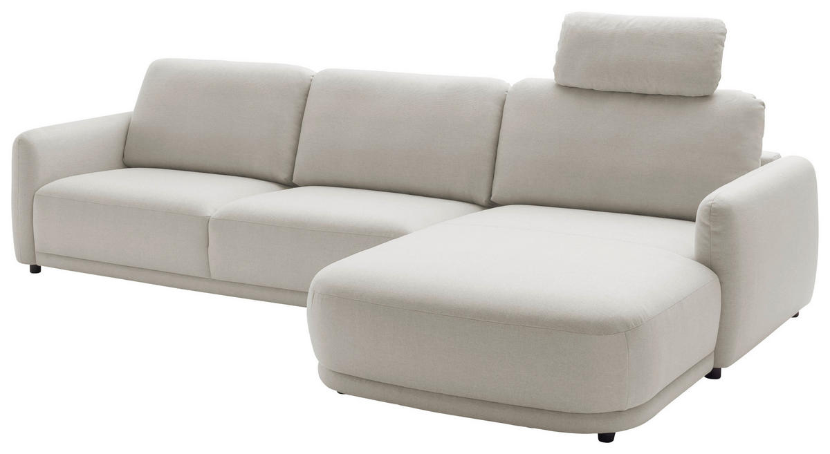 ECKSOFA  in Chenille Naturfarben  318/188 cm  - Schwarz/Naturfarben, Design, Kunststoff/Textil (318/188cm) - Schöner Wohnen