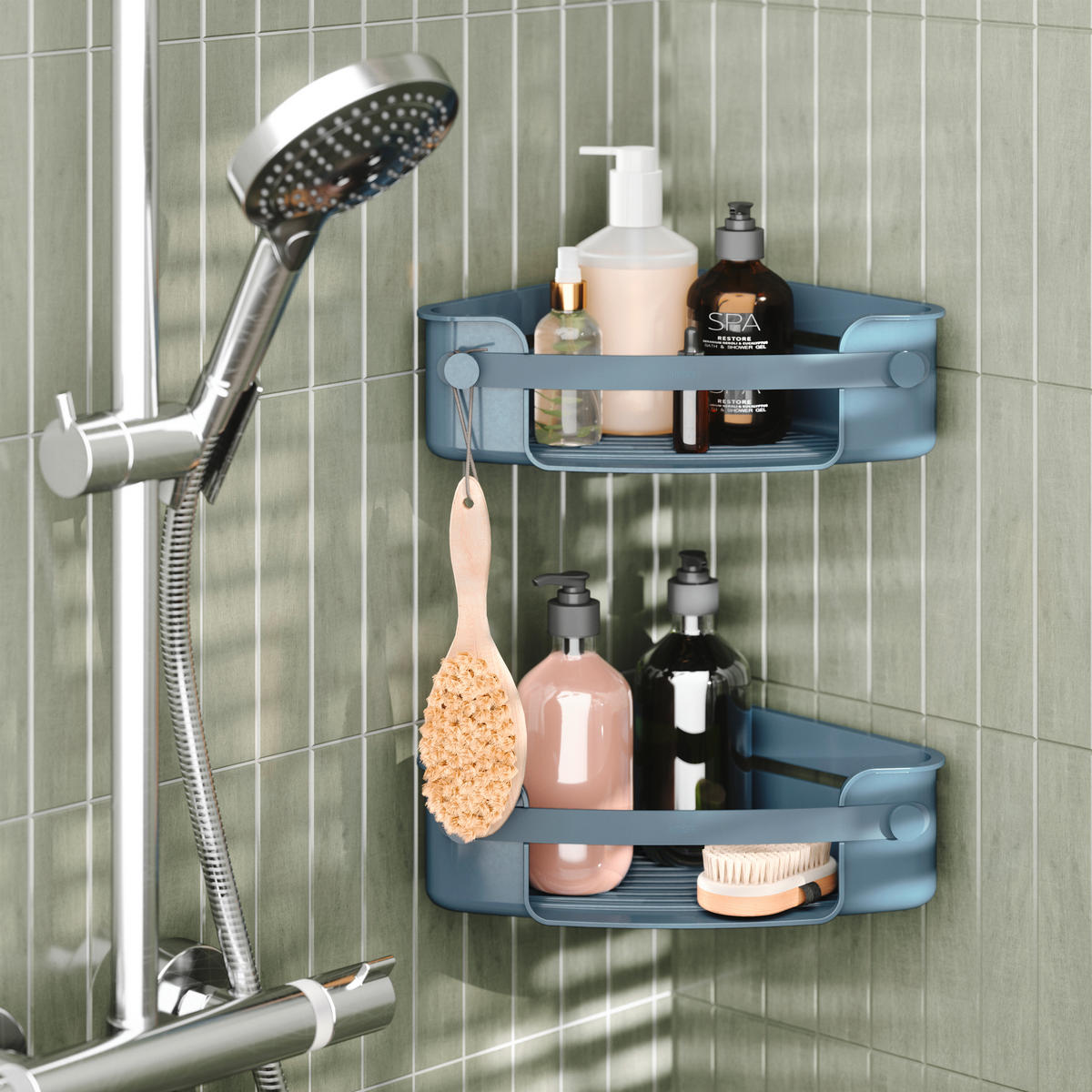 DUSCHABLAGE Kunststoff  - Hellblau, Basics, Kunststoff (19/9/19cm) - Umbra