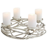 ADVENTSKRANZ  - Nickelfarben, KONVENTIONELL, Metall (24,5/10cm) - X-Mas