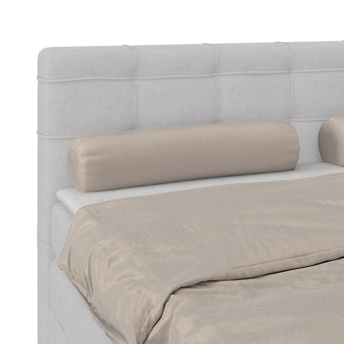 BOXSPRINGBETT 200/200 cm,  in Silberfarben, H3 = fest  - Silberfarben/Schwarz, KONVENTIONELL, Kunststoff/Textil (200/200cm)