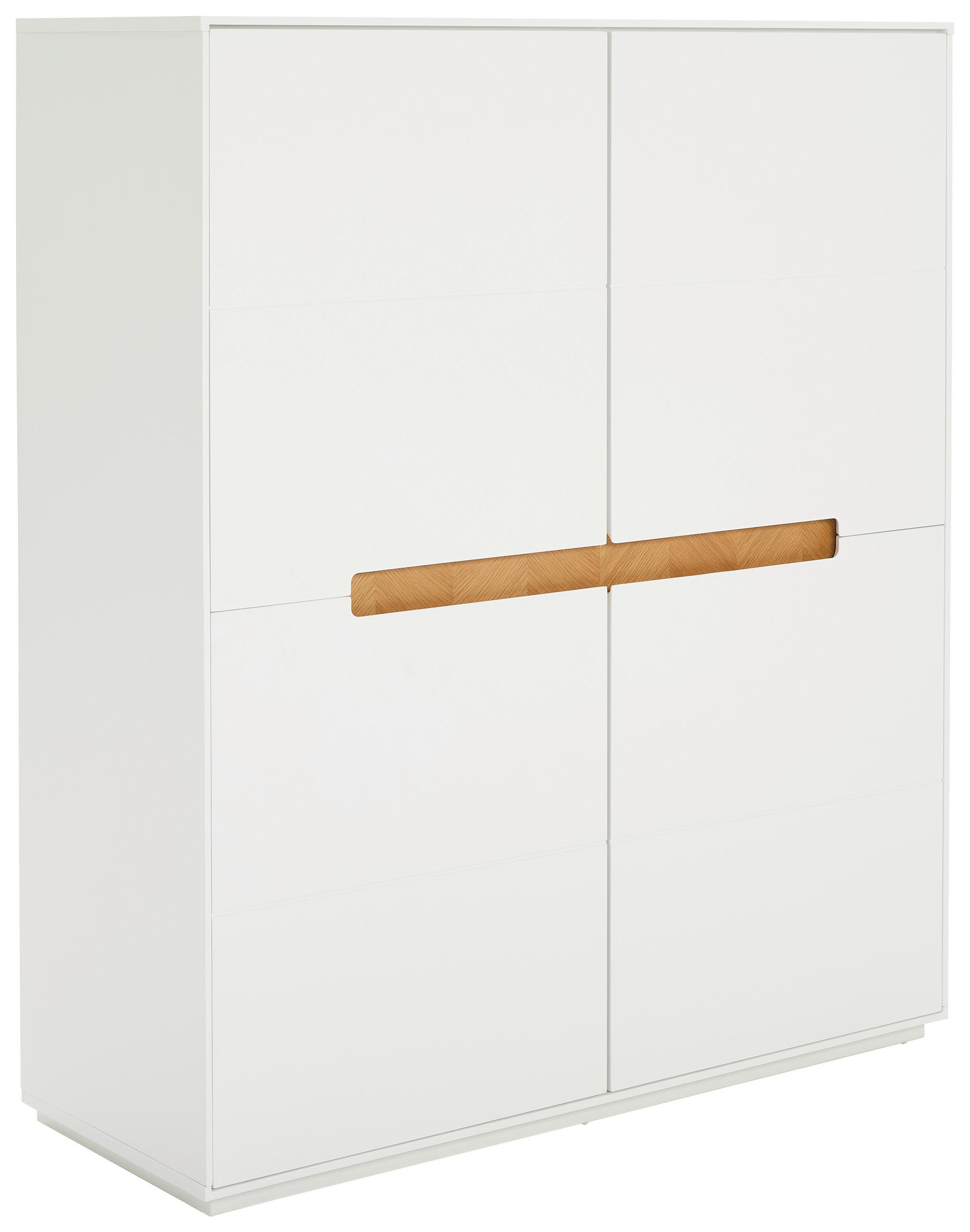 Mid.you Highboard Weiß, Eiche 103x126x40 cm
