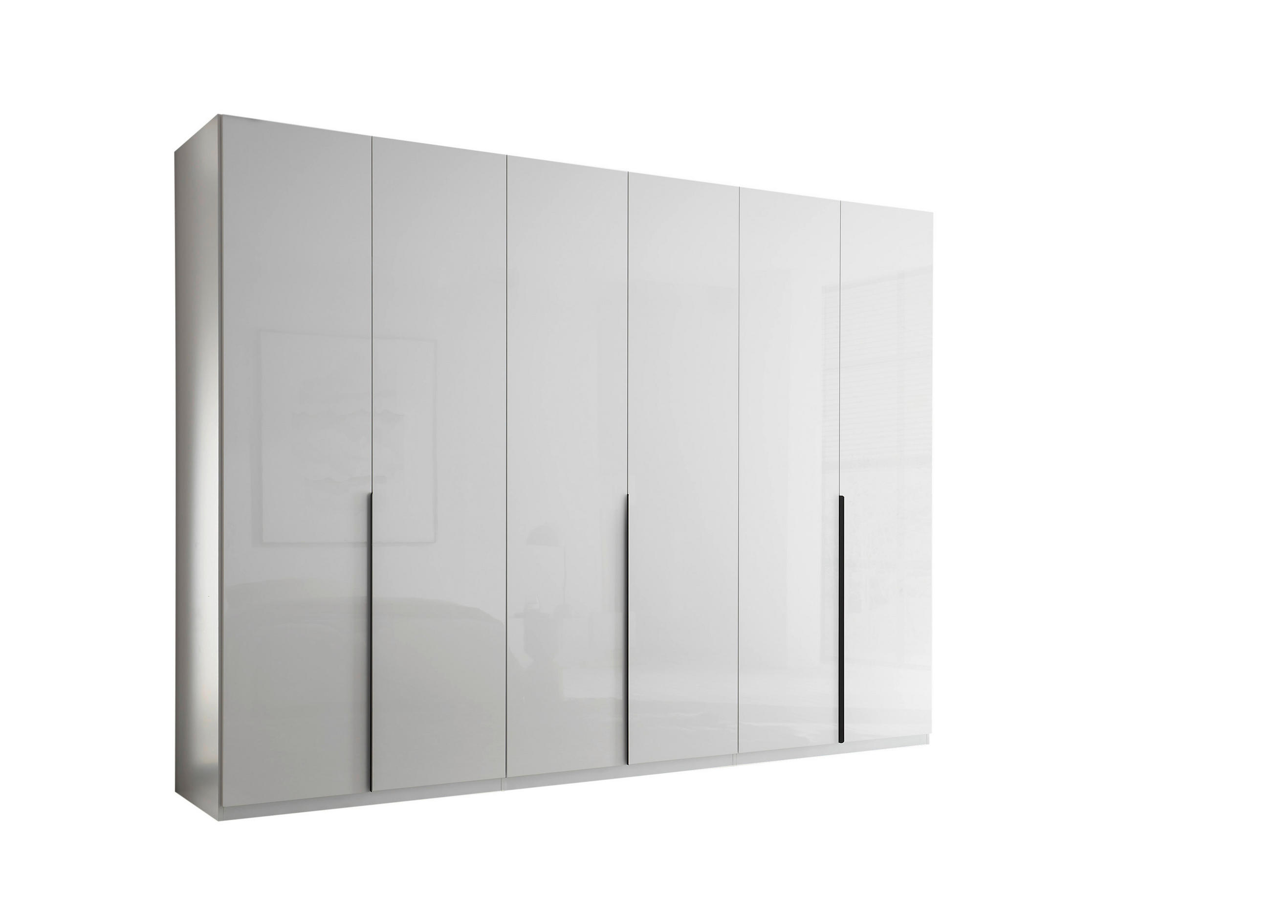 Dulap Cu Uși Rotative, 302/225/58 cm, alb lucios intens - alb/alb lucios intens, Basics, metal/material pe bază de lemn (302/225/58cm) - Hom`in