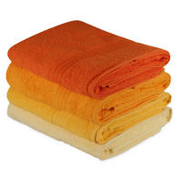 DUSCHTUCHSET 70/140 cm 4-teilig  - Gelb/Hellgelb, Basics, Textil (70/140cm)