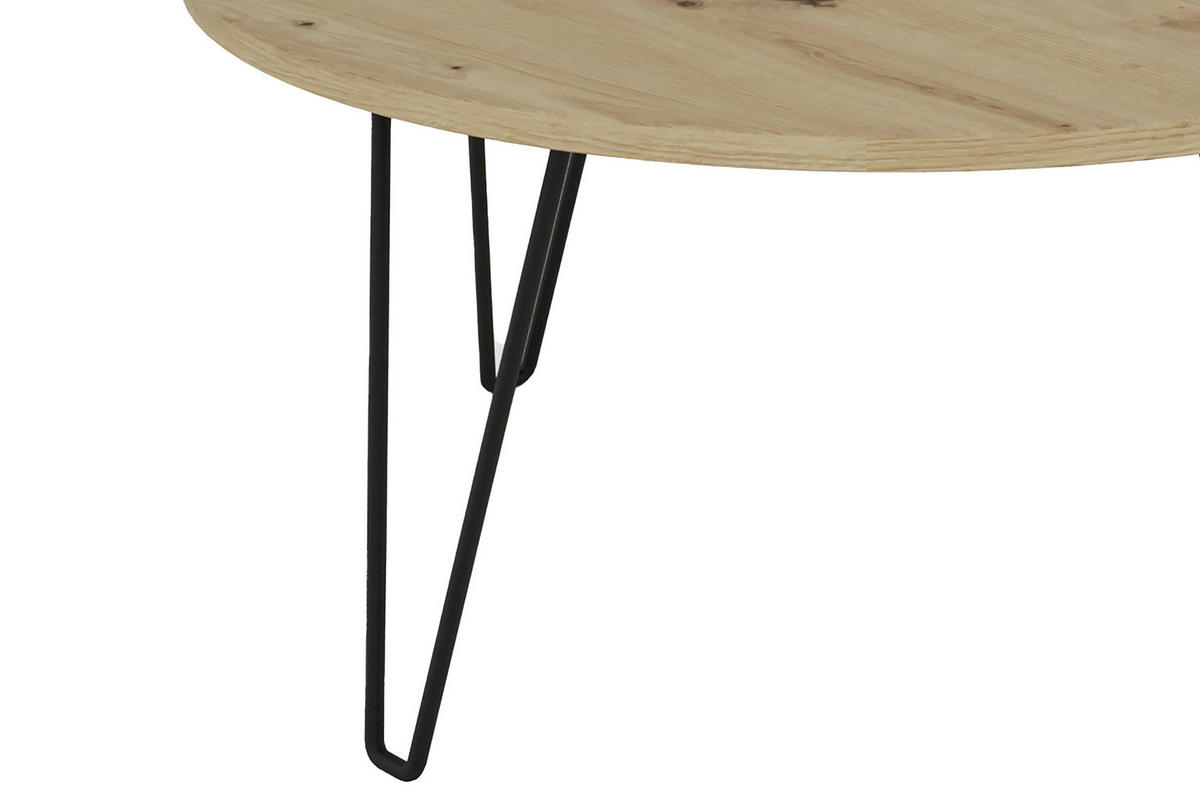 COUCHTISCH in Metall, Holzwerkstoff 80/80/40 cm  - Schwarz/Eiche Artisan, KONVENTIONELL, Holzwerkstoff/Metall (80/80/40cm) - MID.YOU