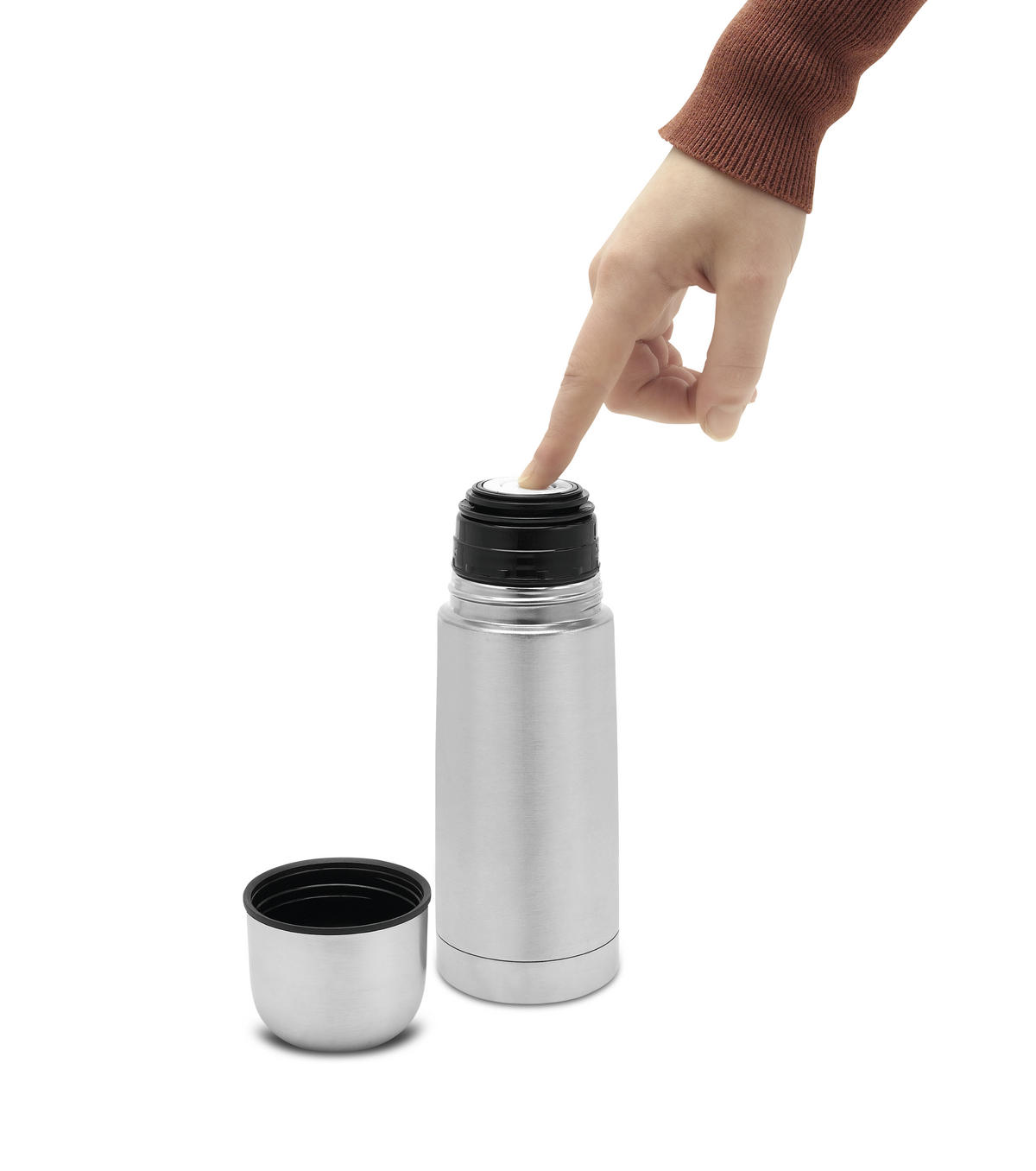 ISOLIERFLASCHE 0,35 l  - Silberfarben, Basics, Metall - My Baby Lou