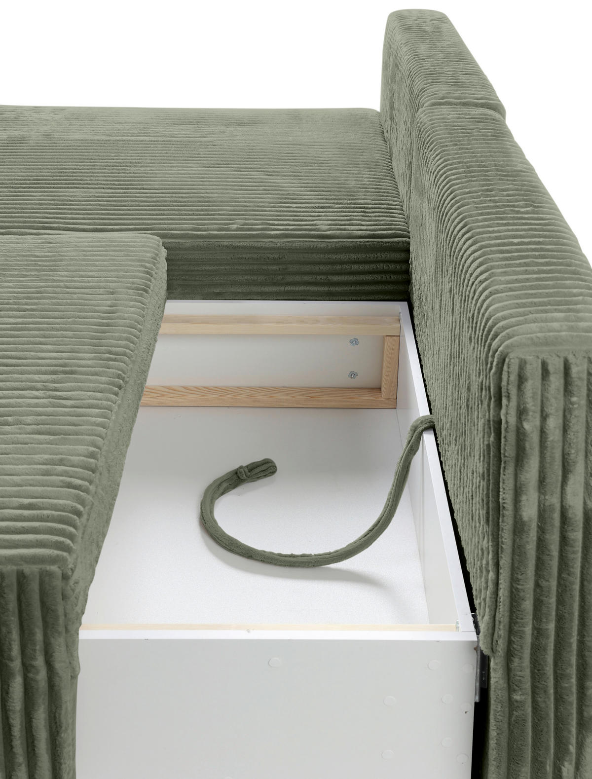 CloseUp von Carryhome ECKSOFA Olivgrün Cord.