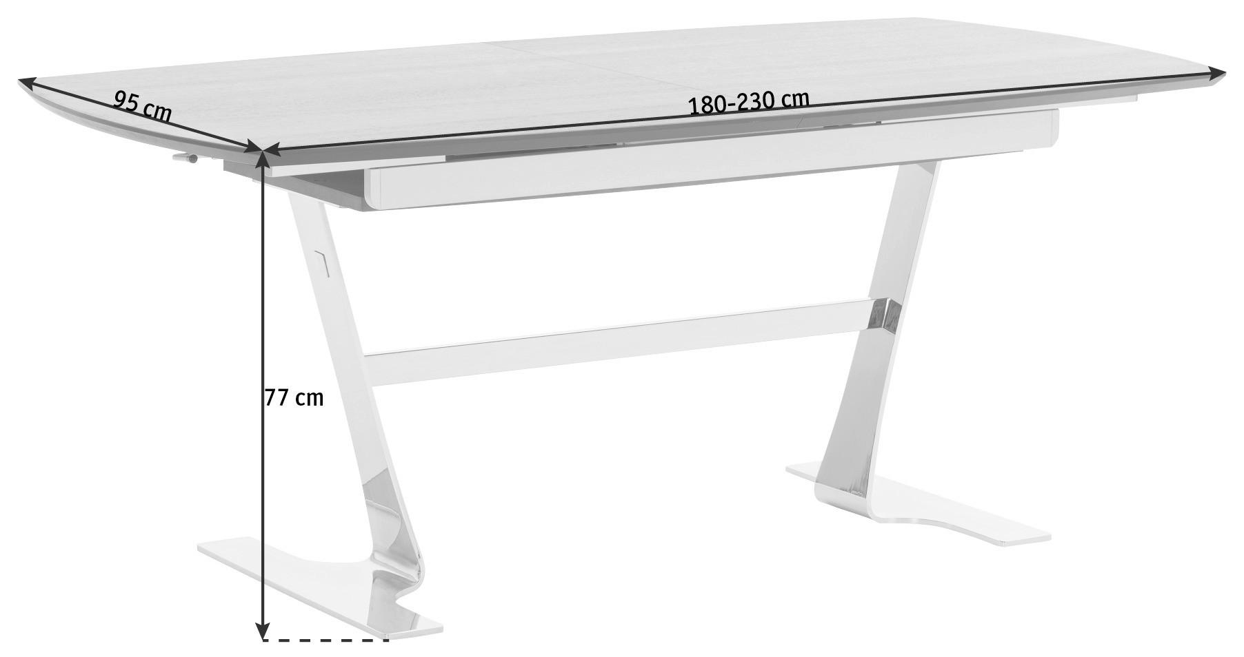 ESSTISCH in Holz, Metall, Holzwerkstoff 180-230/95/77 cm  - Chromfarben/Nussbaumfarben, Design, Holz/Holzwerkstoff (180-230/95/77cm) - Joop!