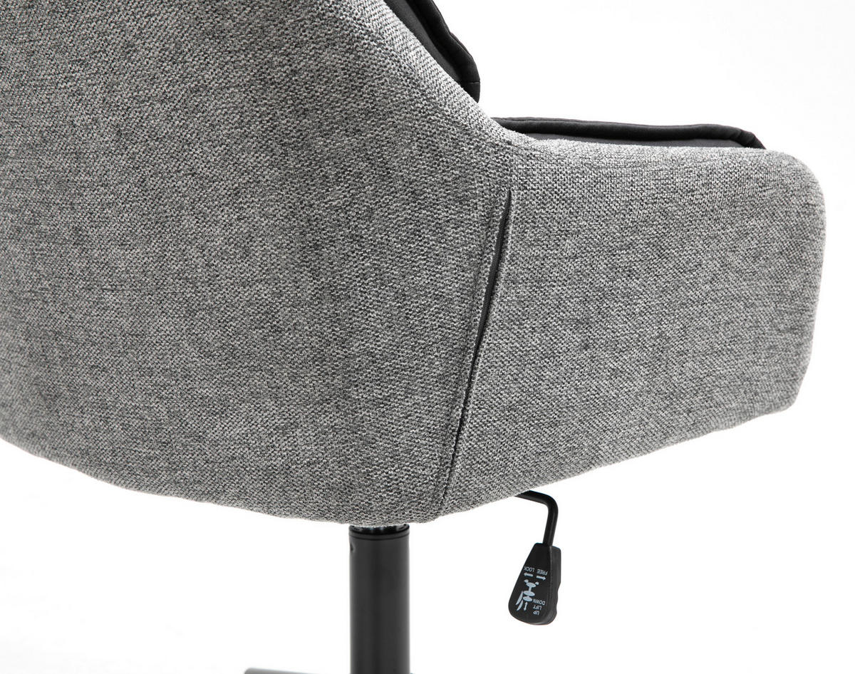 DREHSTUHL Webstoff Grau  - Schwarz/Grau, MODERN, Kunststoff/Textil (64/92/62cm) - MID.YOU