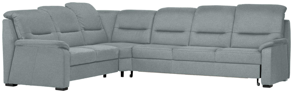 ECKSOFA in Mikrofaser Hellblau  - Schwarz/Hellblau, Konventionell, Holz/Textil (245/303cm) - Beldomo Comfort