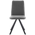 STUHL  in Eisen Flachgewebe Metall, Textil  - Hellgrau/Schwarz, Design, Textil/Metall (48/93/60cm) - Cantus