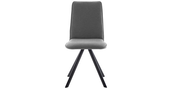 STUHL in Eisen Flachgewebe Metall, Textil - Hellgrau/Schwarz, Design, Textil/Metall (48/93/60cm) - Cantus