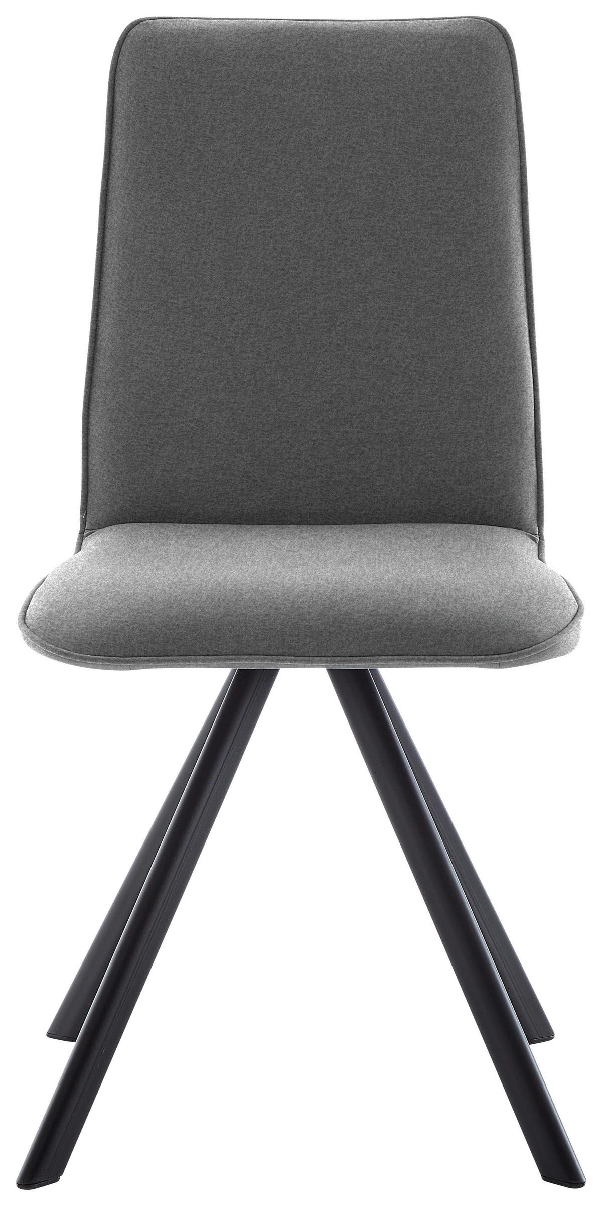 STUHL  in Eisen Flachgewebe  - Hellgrau/Schwarz, Design, Textil/Metall (48/93/60cm) - Cantus